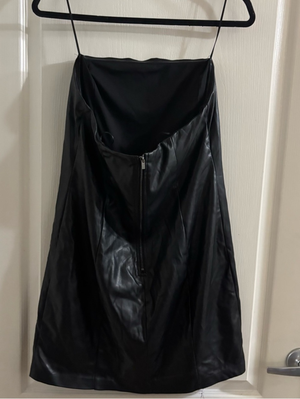 Garage Black Strapless Faux Leather Dress - Picture 2 of 3